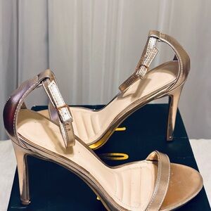 Lulu's Shimmering Rose Gold Heels